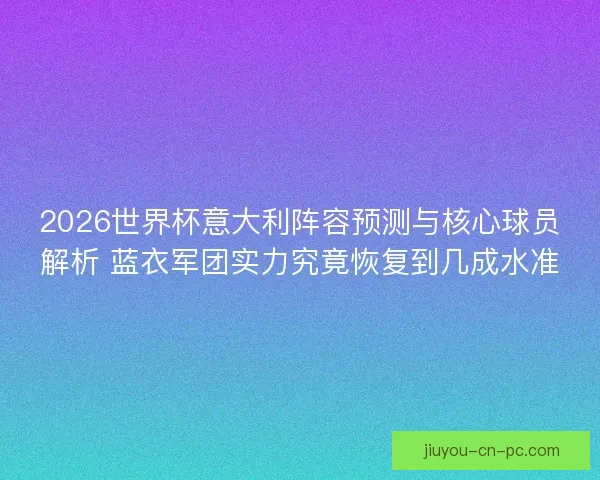 2026世界杯意大利阵容预测与核心球员解析 蓝衣军团实力究竟恢复到几成水准